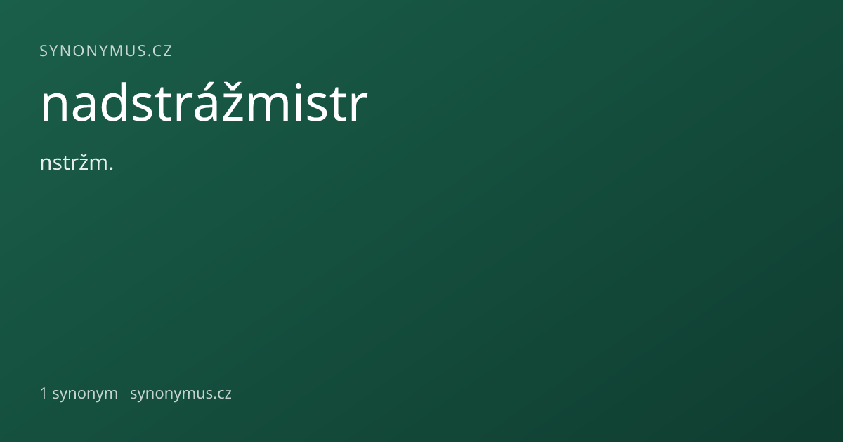 Náhled odkazu: nadstrážmistr
