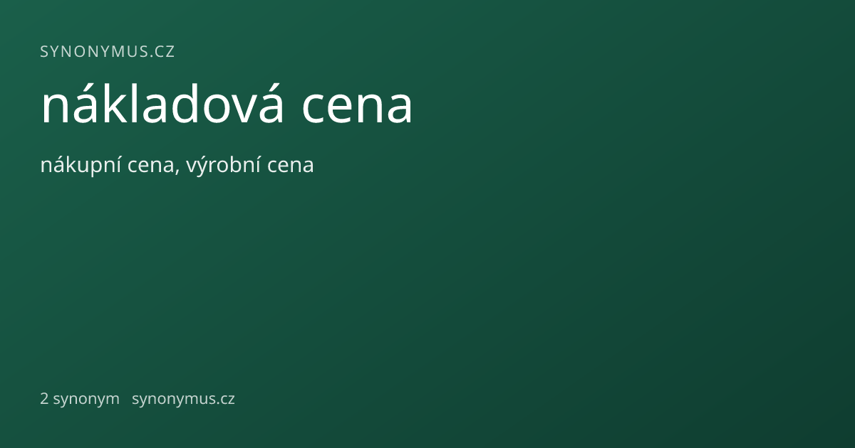 Náhled odkazu: nákladová cena