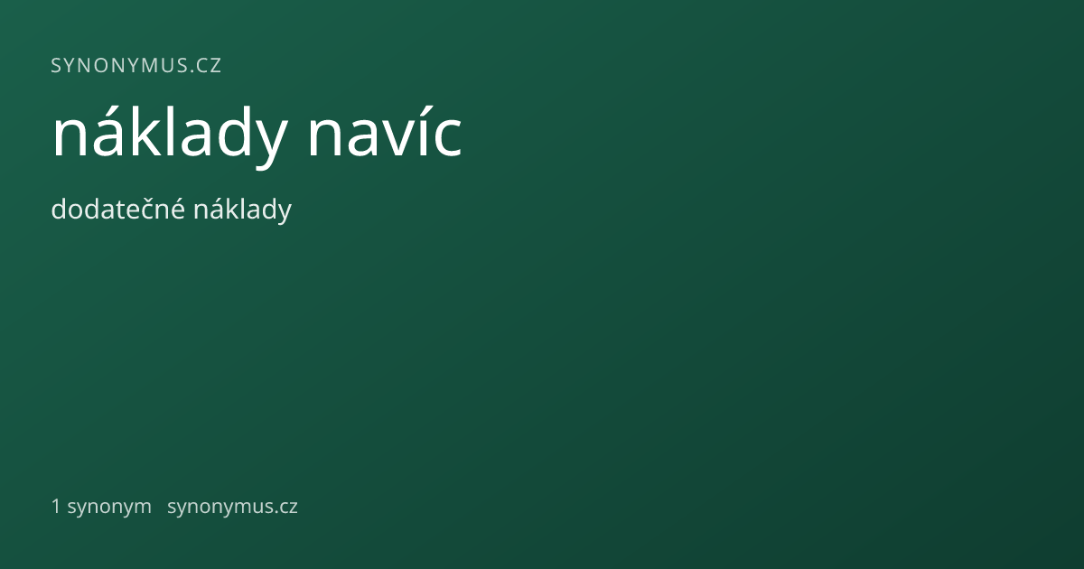 Náhled odkazu: náklady navíc