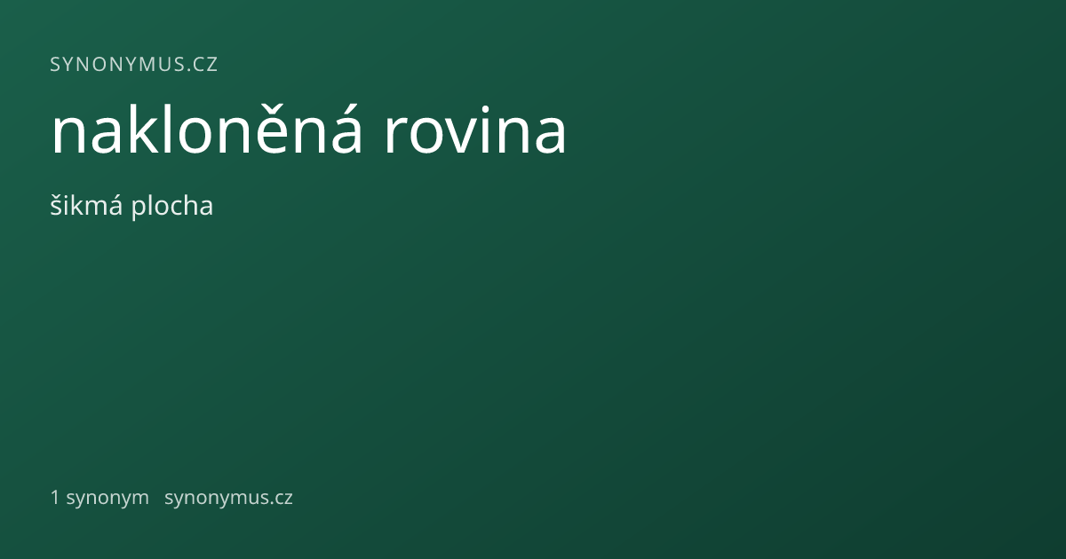Náhled odkazu: nakloněná rovina