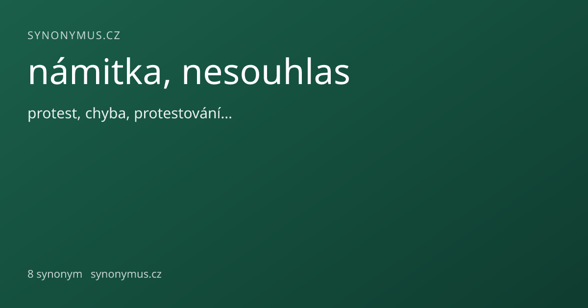 Náhled odkazu: námitka, nesouhlas