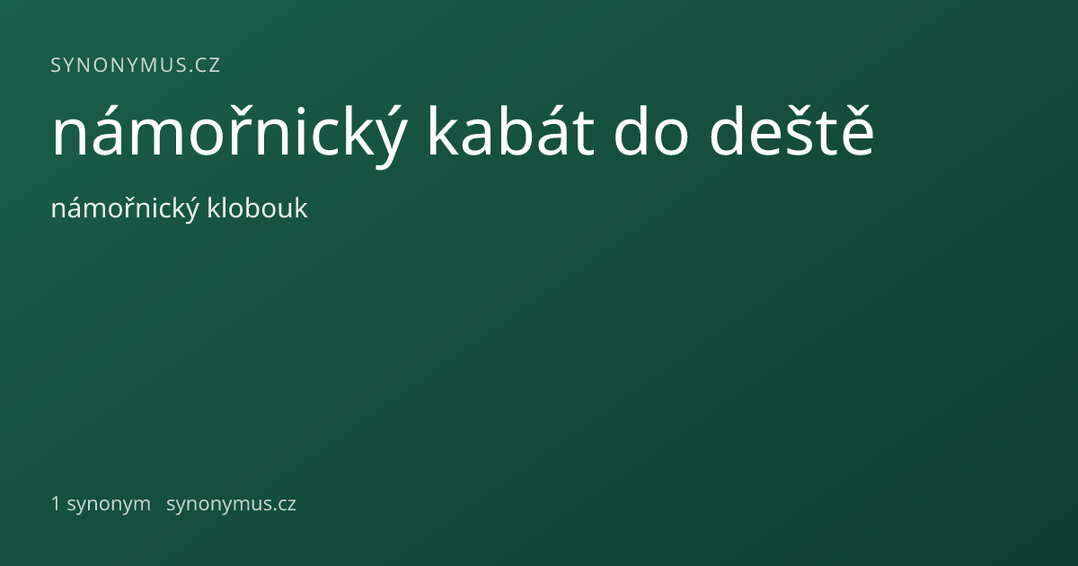 Náhled odkazu: námořnický kabát do deště