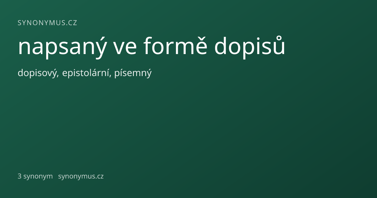 Náhled odkazu: napsaný ve formě dopisů