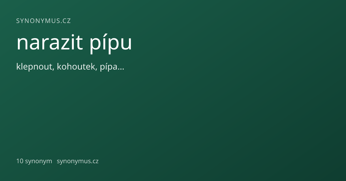 Náhled odkazu: narazit pípu