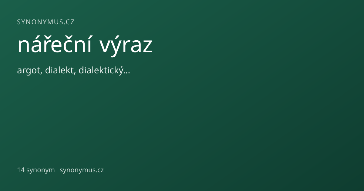 Náhled odkazu: nářeční výraz