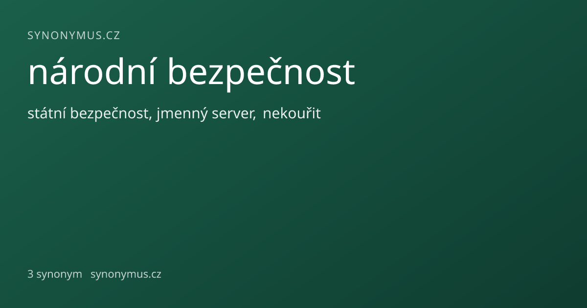 Náhled odkazu: národní bezpečnost