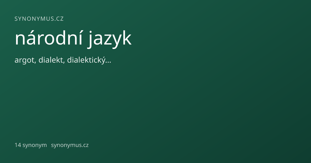 Náhled odkazu: národní jazyk