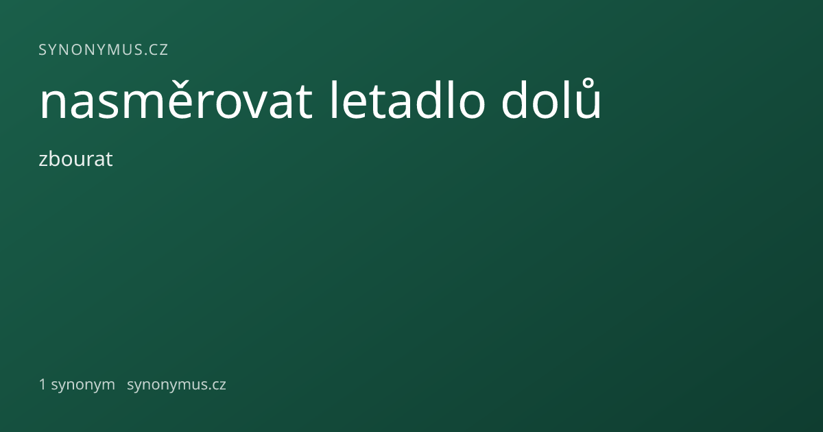 Náhled odkazu: nasměrovat letadlo dolů