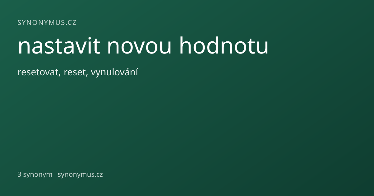 Náhled odkazu: nastavit novou hodnotu