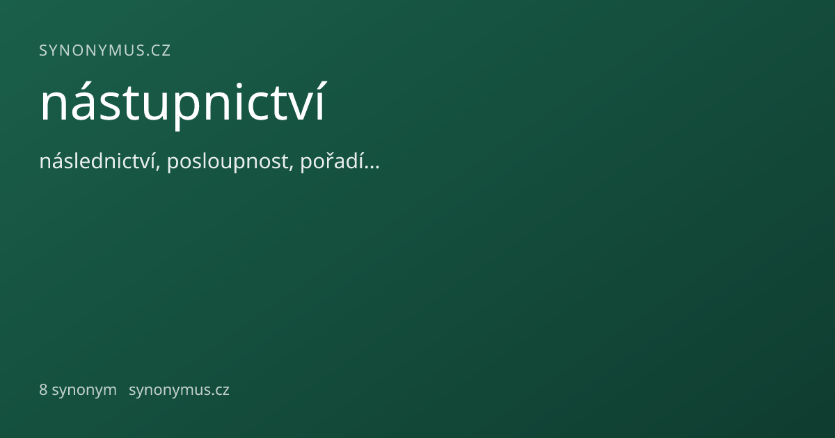 Náhled odkazu: nástupnictví