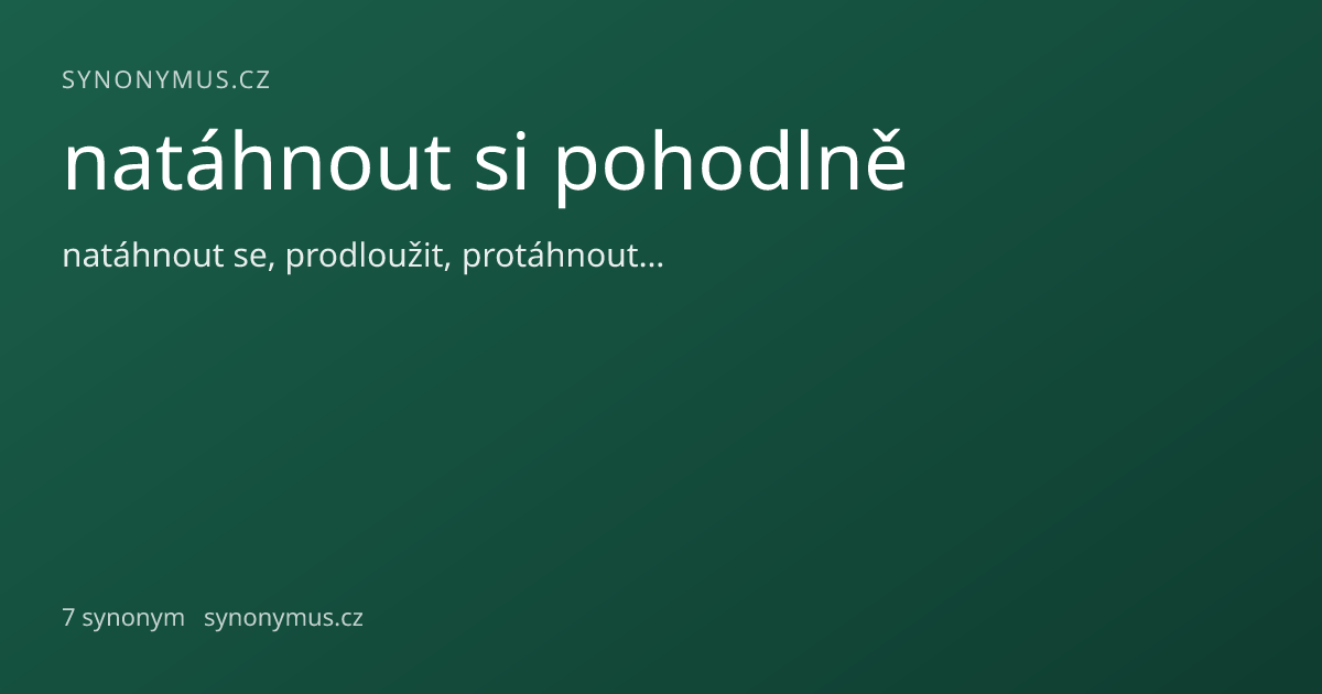 Náhled odkazu: natáhnout si pohodlně
