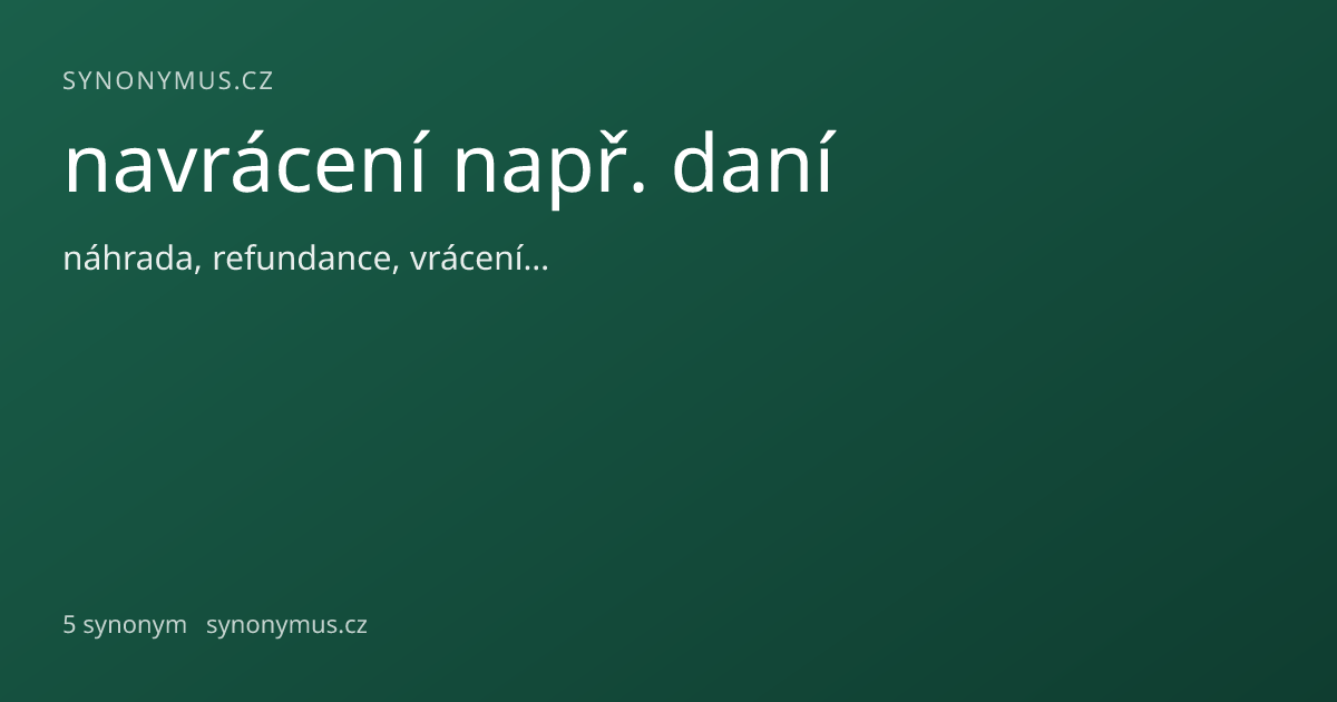 Náhled odkazu: navrácení např. daní