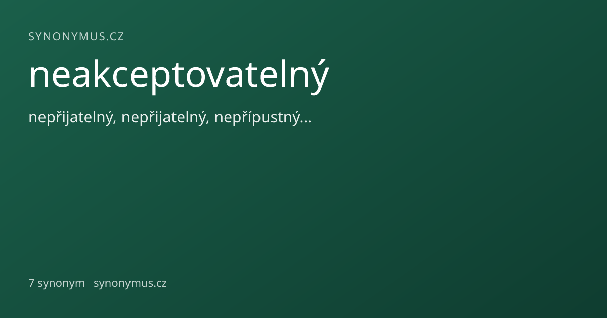 Náhled odkazu: neakceptovatelný