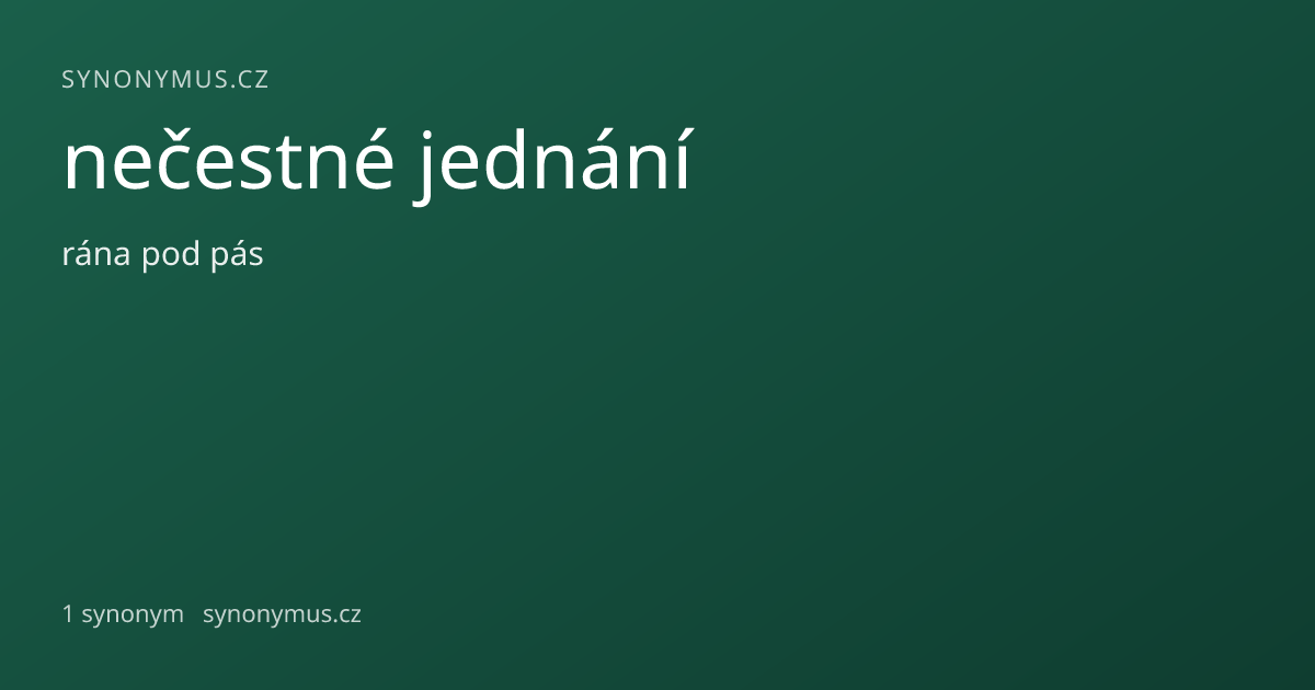 Náhled odkazu: nečestné jednání