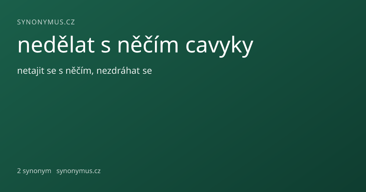 Náhled odkazu: nedělat s něčím cavyky