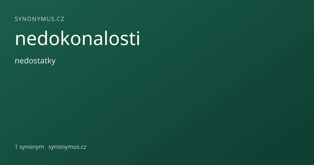 Náhled odkazu: nedokonalosti