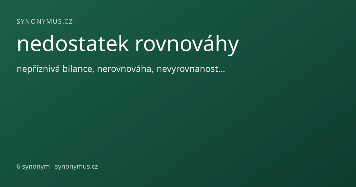 Náhled odkazu: nedostatek rovnováhy