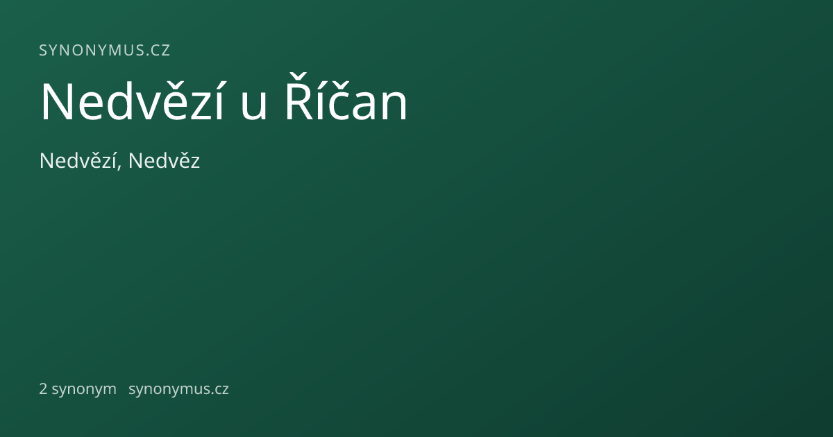 Náhled odkazu: Nedvězí u Říčan