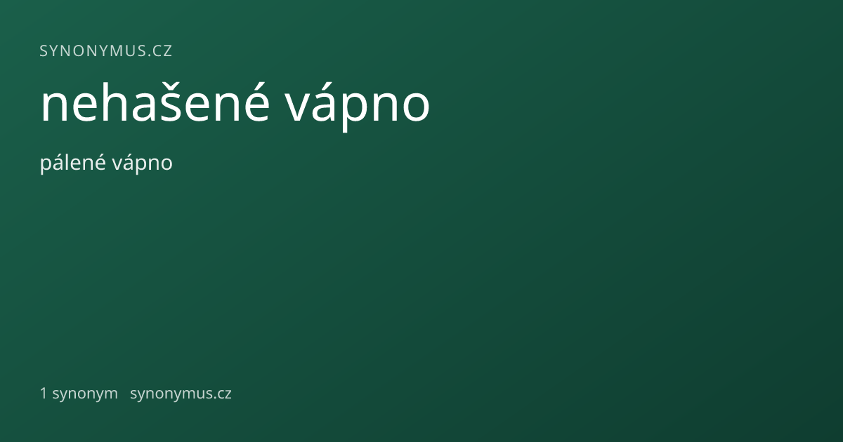 Náhled odkazu: nehašené vápno