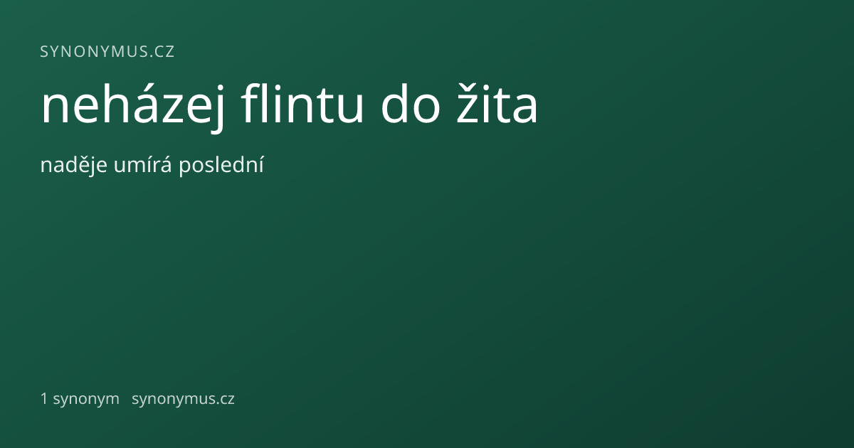 Náhled odkazu: neházej flintu do žita