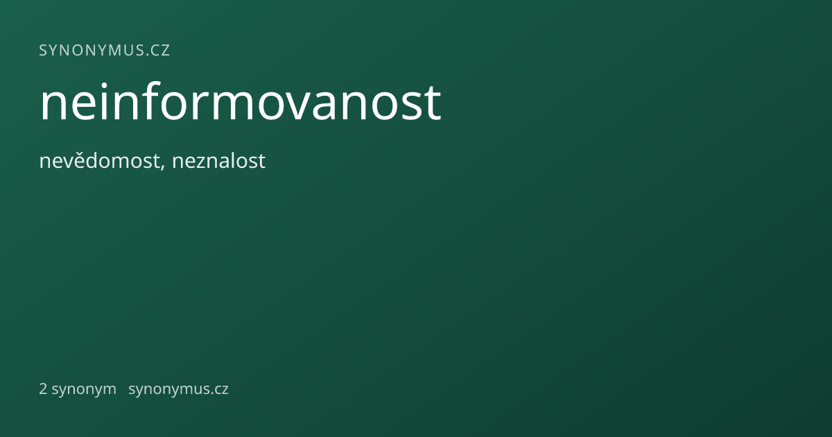 Náhled odkazu: neinformovanost