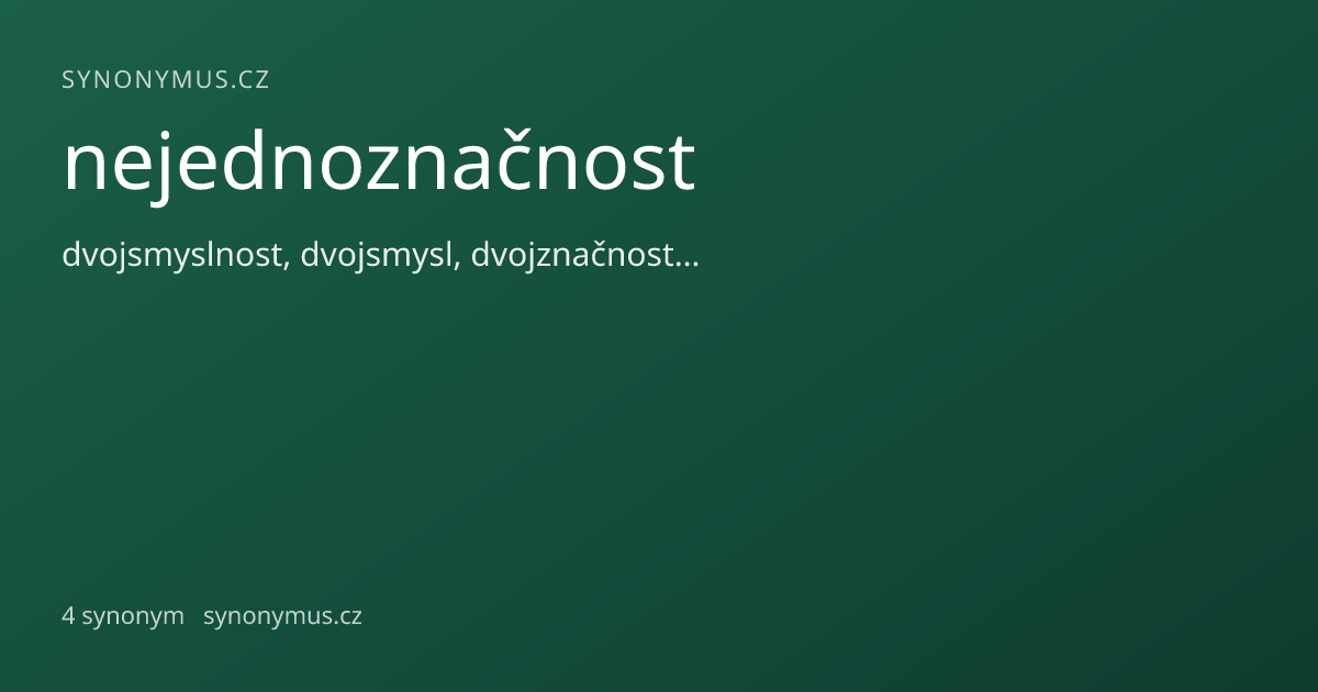 Náhled odkazu: nejednoznačnost
