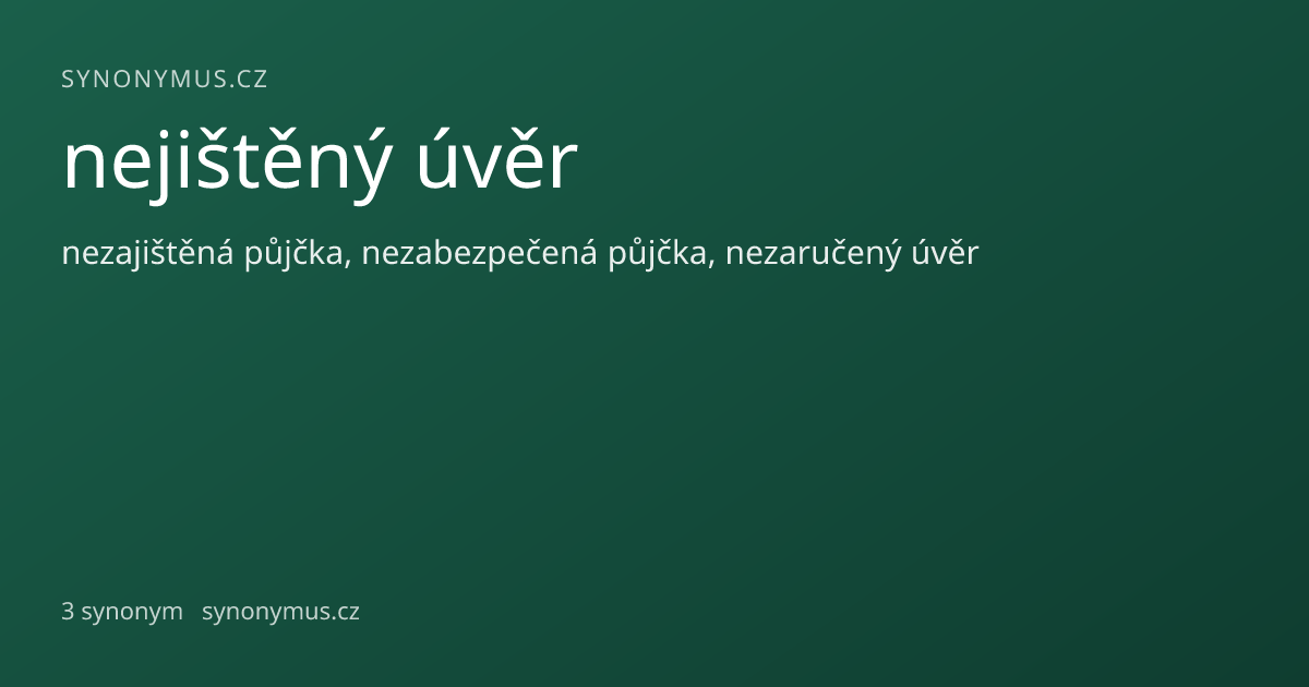 Náhled odkazu: nejištěný úvěr
