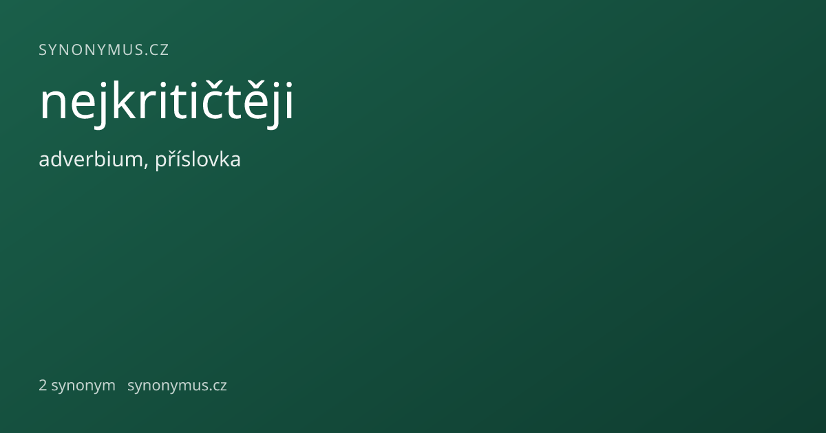 Náhled odkazu: nejkritičtěji