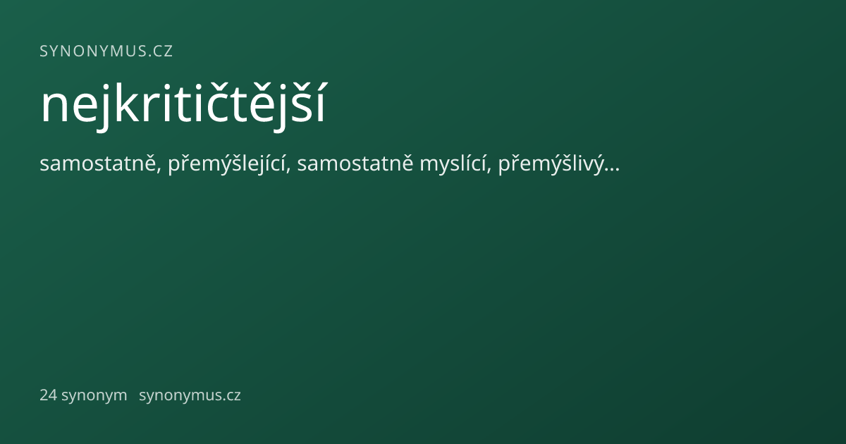 Náhled odkazu: nejkritičtější