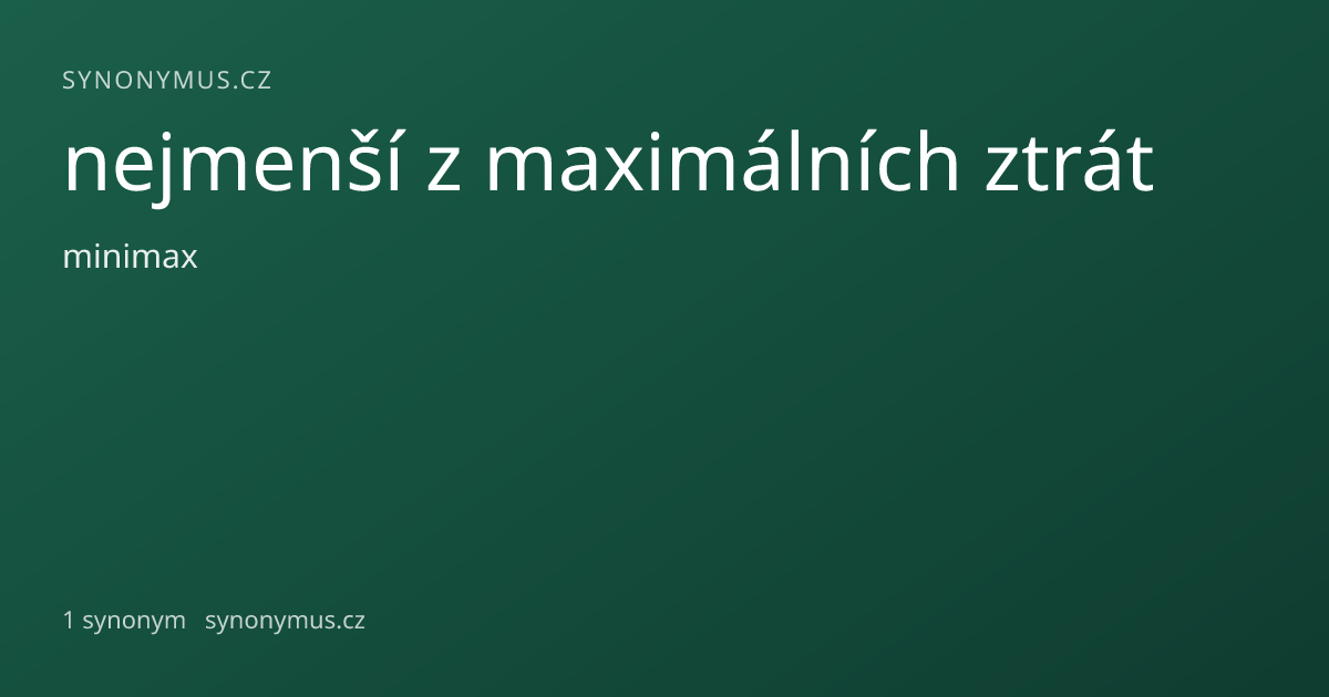 Náhled odkazu: nejmenší z maximálních ztrát