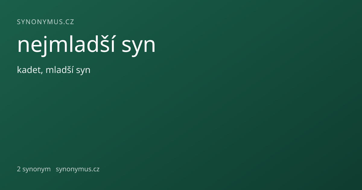 Náhled odkazu: nejmladší syn