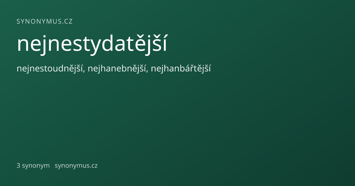 Náhled odkazu: nejnestydatější
