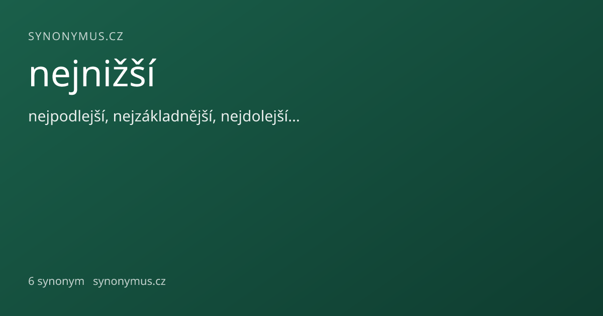 Náhled odkazu: nejnižší