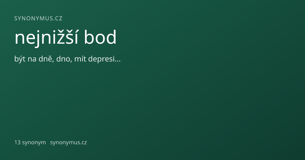 Náhled odkazu: nejnižší bod