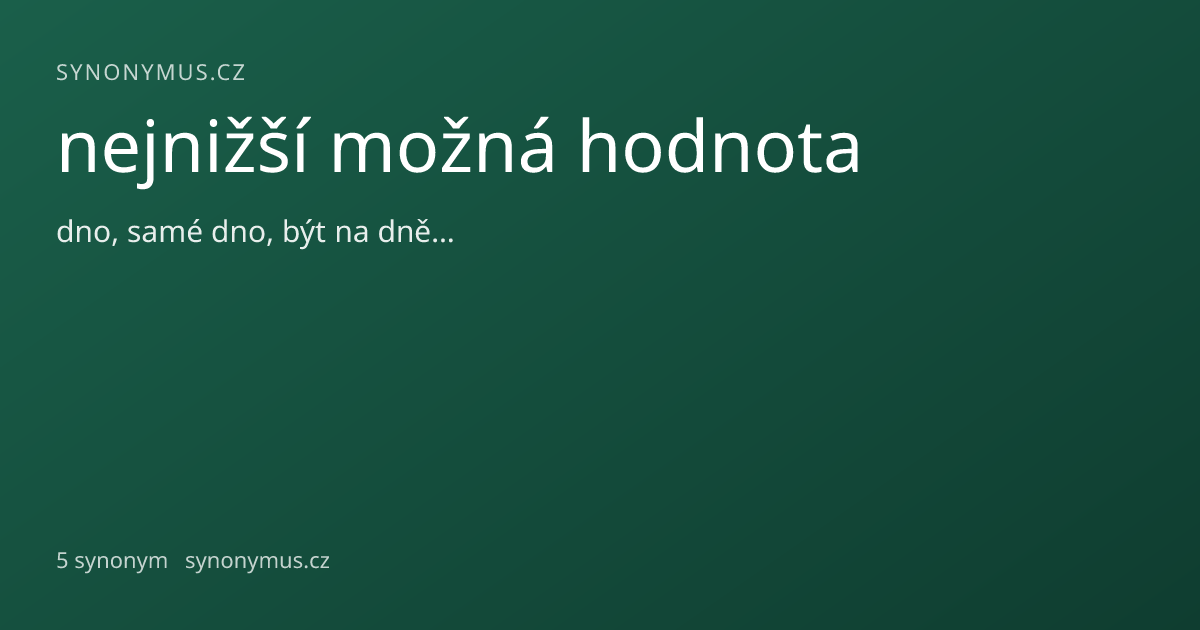 Náhled odkazu: nejnižší možná hodnota