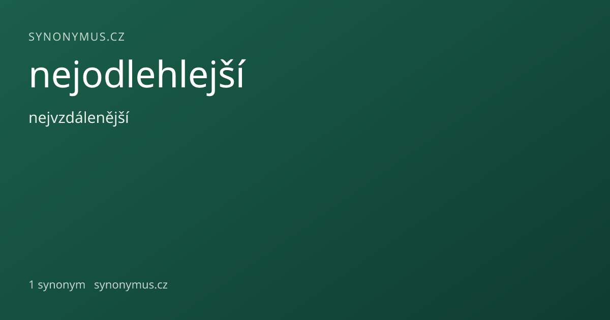 Náhled odkazu: nejodlehlejší