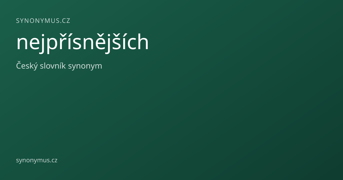 Náhled odkazu: nejpřísnějších