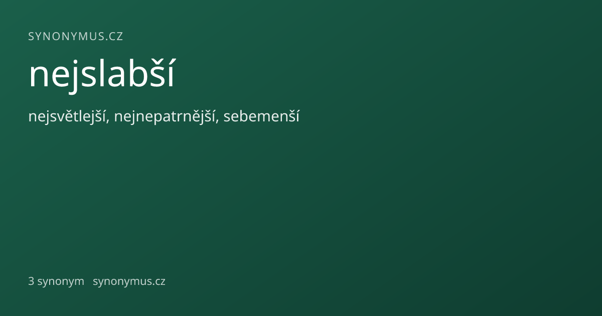 Náhled odkazu: nejslabší