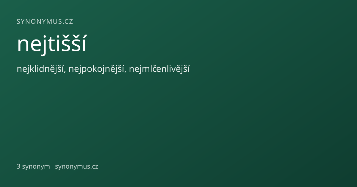Náhled odkazu: nejtišší