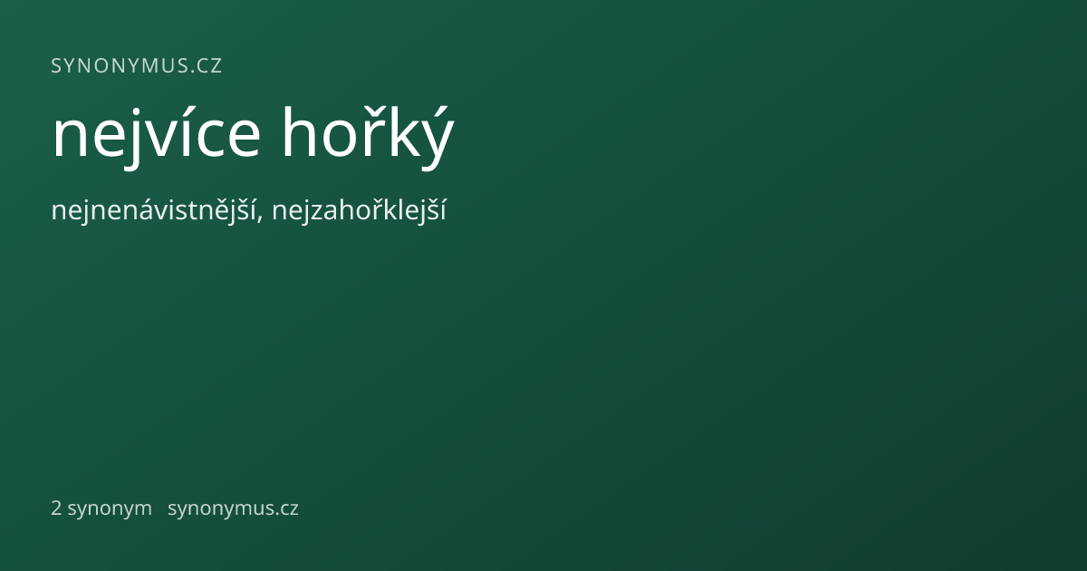 Náhled odkazu: nejvíce hořký