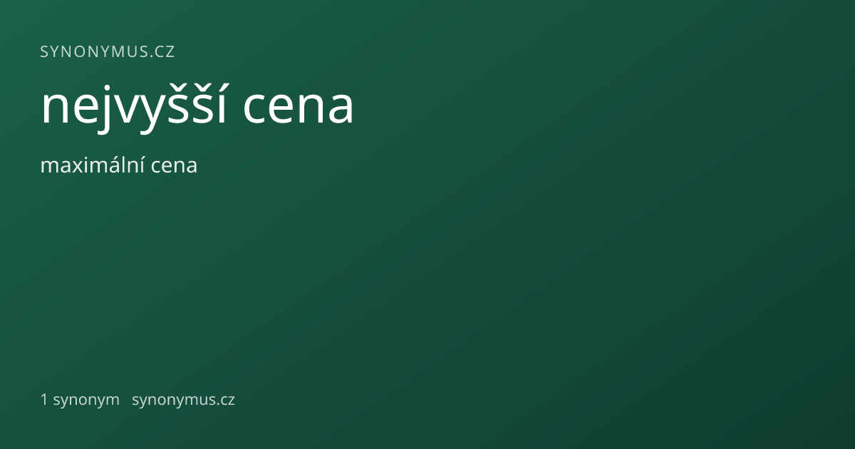 Náhled odkazu: nejvyšší cena