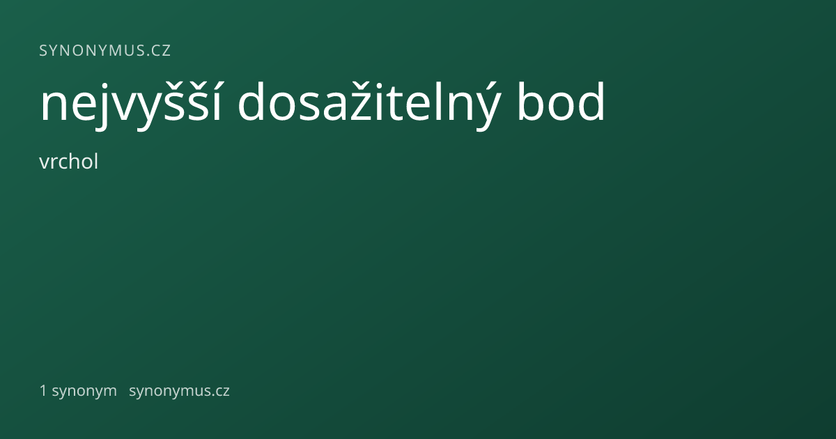 Náhled odkazu: nejvyšší dosažitelný bod