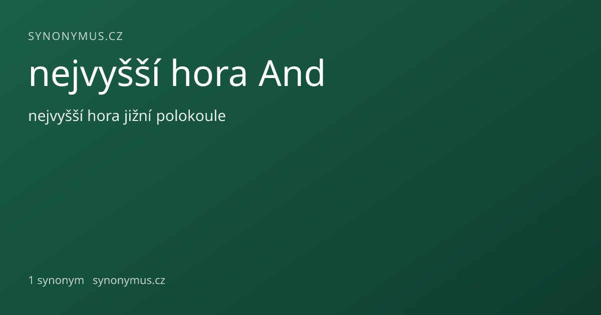 Náhled odkazu: nejvyšší hora And