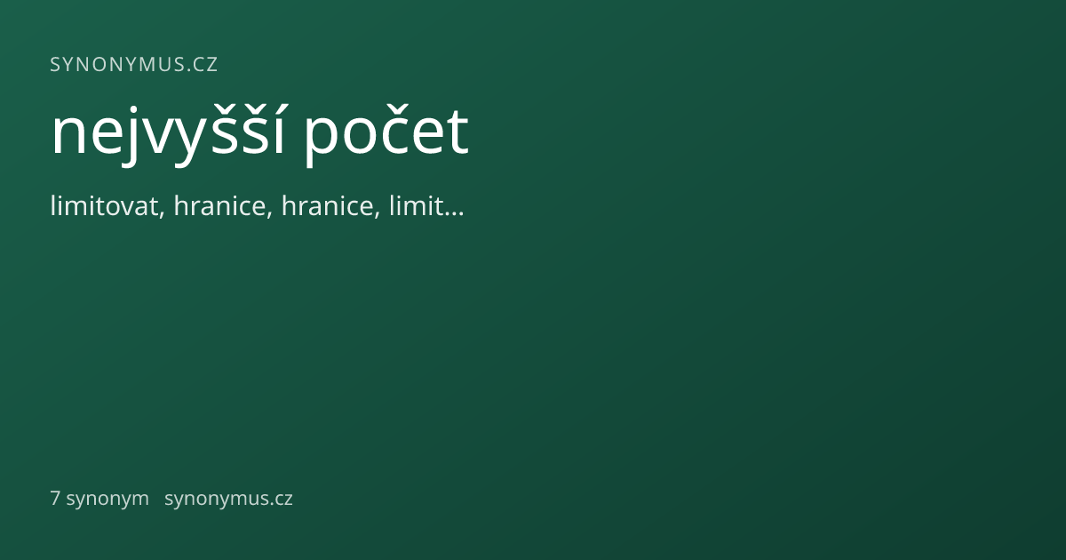 Náhled odkazu: nejvyšší počet