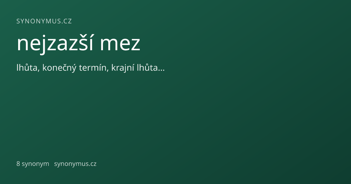 Náhled odkazu: nejzazší mez