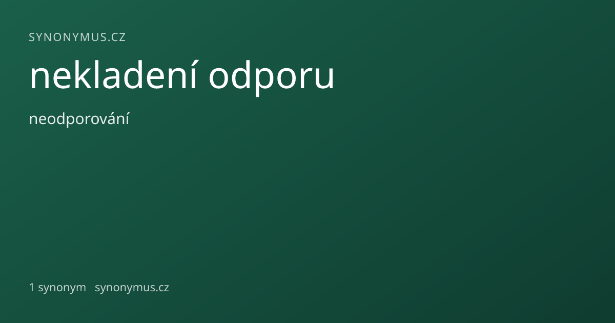 Náhled odkazu: nekladení odporu