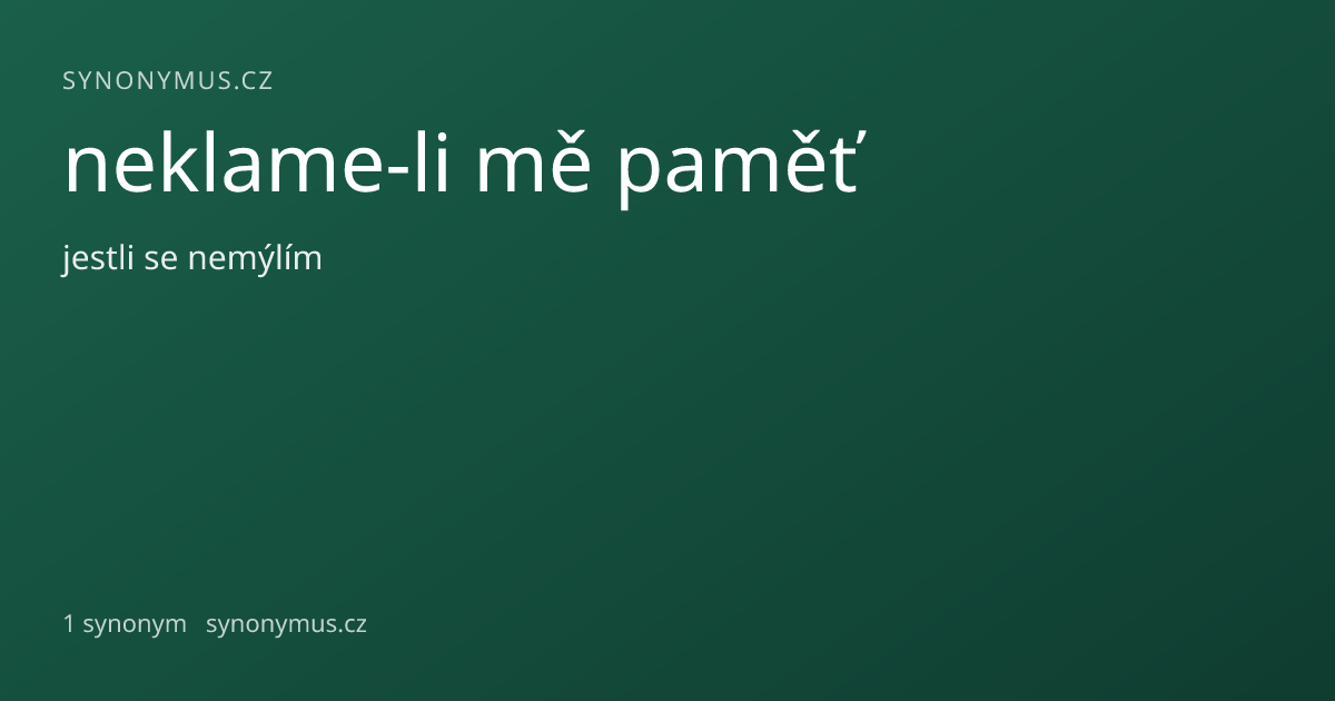 Náhled odkazu: neklame-li mě paměť