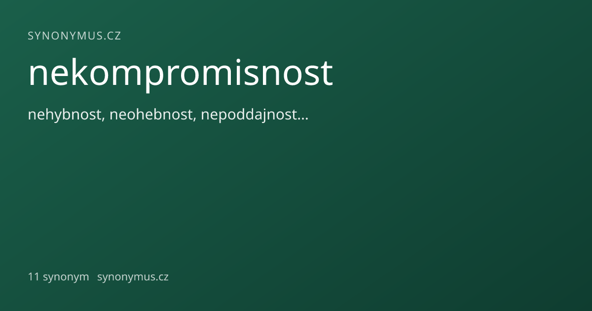 Náhled odkazu: nekompromisnost