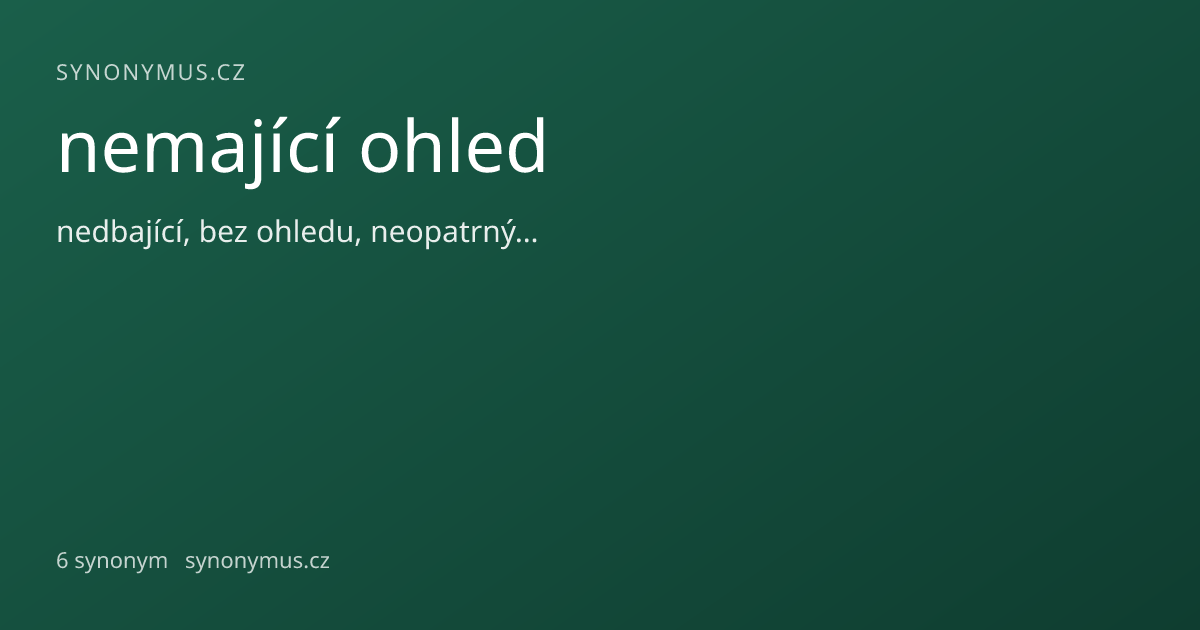 Náhled odkazu: nemající ohled