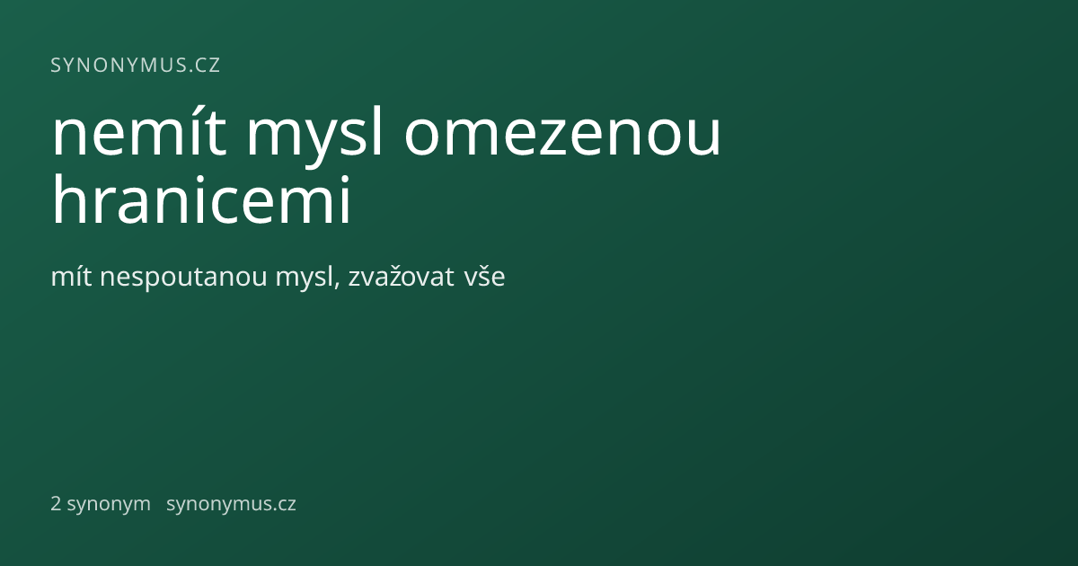 Náhled odkazu: nemít mysl omezenou hranicemi
